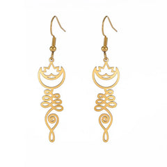 Temperament Wild Simple Moon Ring Earrings