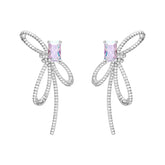Aurora Ribbon Bow Small Sugar Cube Earrings