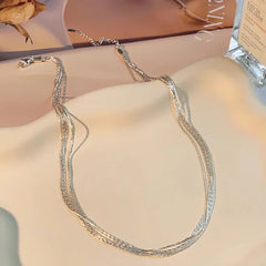 Multi-layer Small Snake Bone Necklace Simple Special-interest Design Cold Style Temperament Clavicle Chain