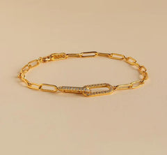 Copper Inlaid Zircon Infinite Symbol Bracelet For Women