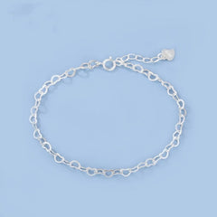 S925 Silver Heart Bracelet Simple Temperament Heart-shaped
