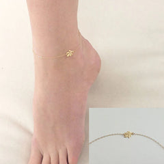 Fashion Simple Alloy Mori Style Flower Leaf Anklet