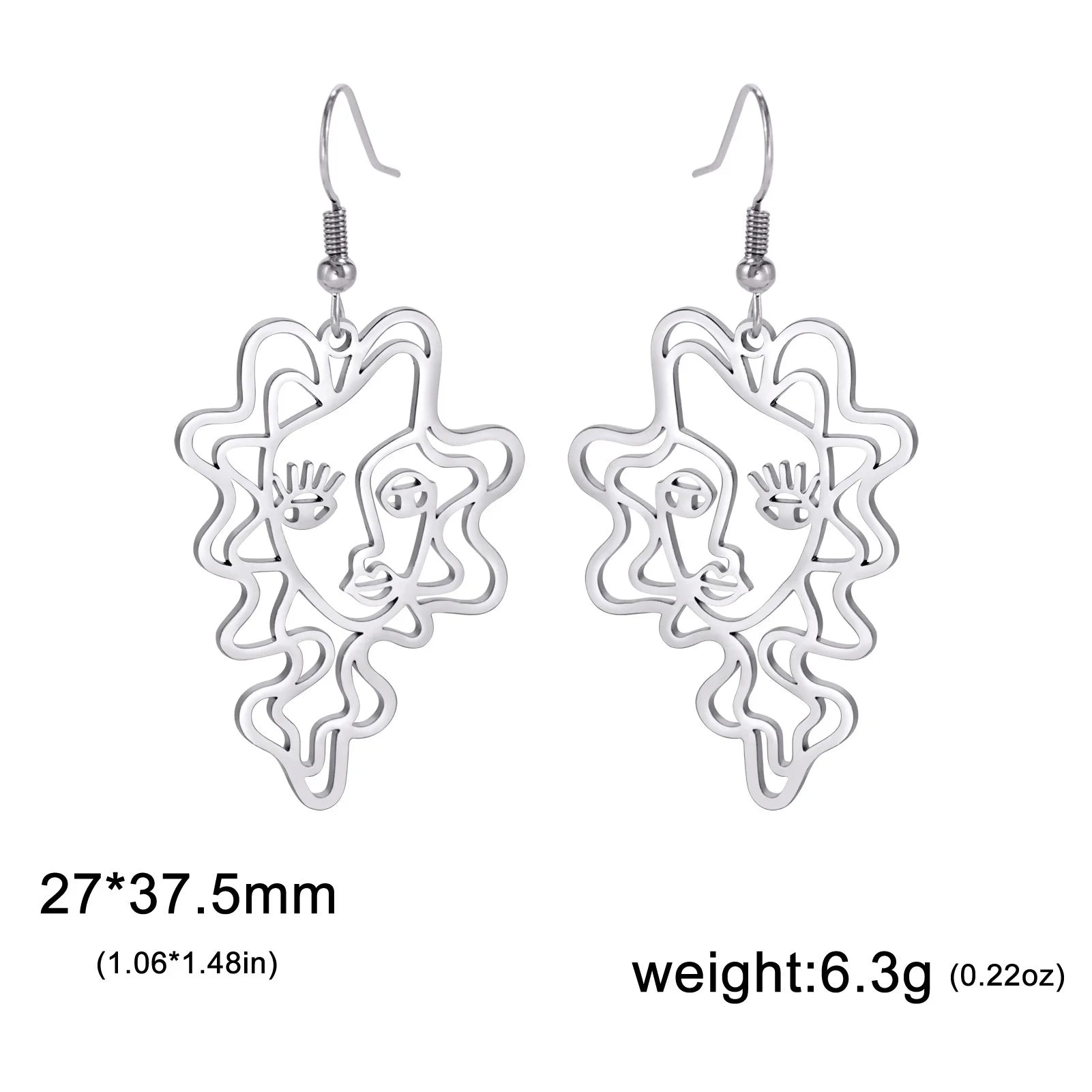 Titanium Steel Retro Ethnic Style Wave Girl Earrings