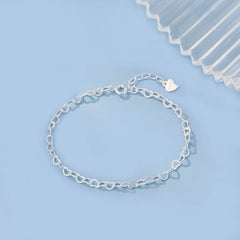 S925 Silver Heart Bracelet Simple Temperament Heart-shaped