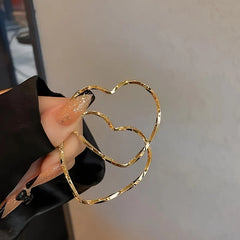 Heart Vintage Metal Earrings Female Accessories