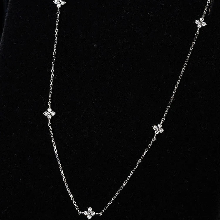 S925 Sterling Silver Plated 18K Gold Light Luxury Star Elegance High-grade Starry Clavicle Chain