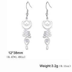 Temperament Wild Simple Moon Ring Earrings