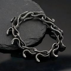 Stainless Steel Men's Bracelet Snake Head