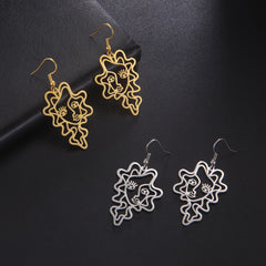 Titanium Steel Retro Ethnic Style Wave Girl Earrings