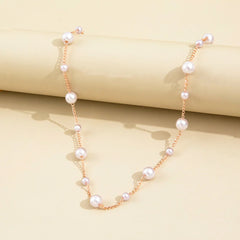 Vintage Pearl Clavicle Chain Female Simple