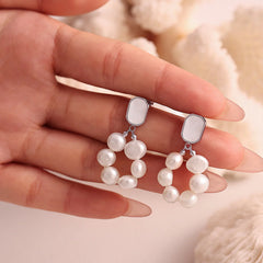 Freshwater Pearl Earrings Women's Light Luxury , Sweet Temperament, Shell Stud Earrings, Earrings