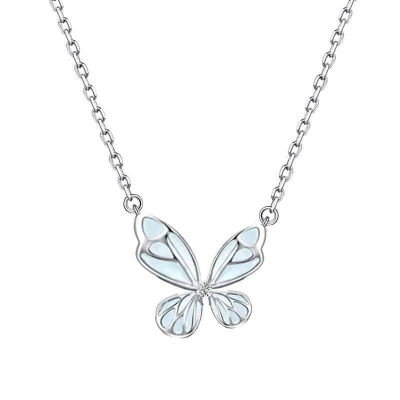 Butterfly Luminous Sterling Silver Necklace