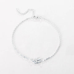 Fashion Simple Alloy Mori Style Flower Leaf Anklet