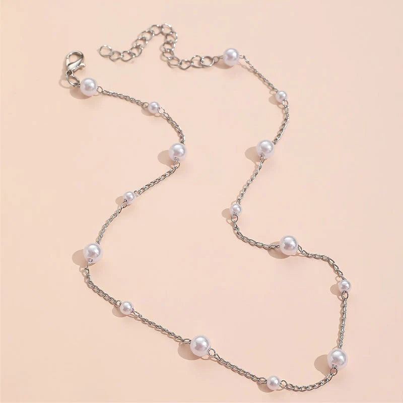 Vintage Pearl Clavicle Chain Female Simple