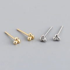 Simple And Fresh Student Polka Dot S925 Silver Stud Earrings