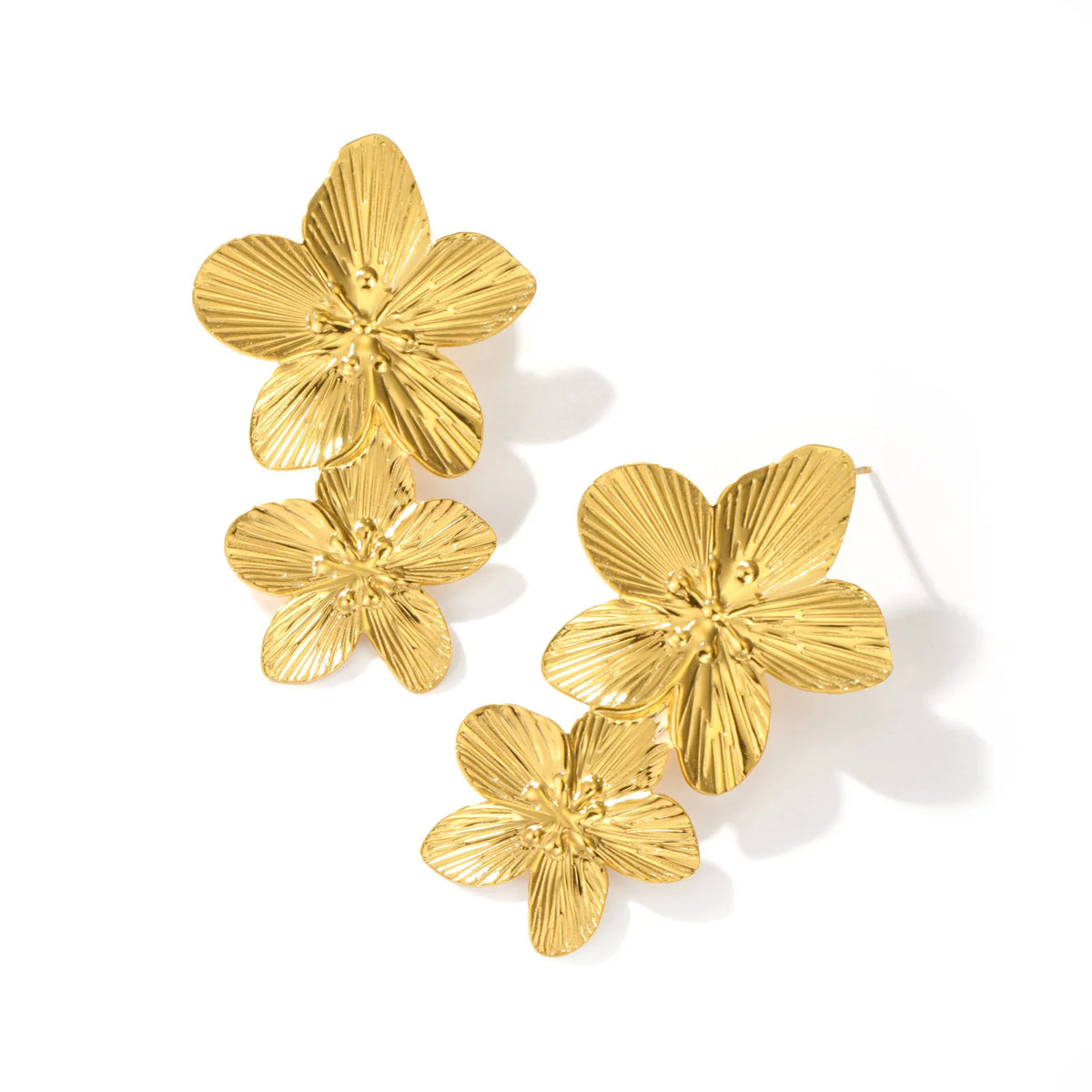 Women's Electroplated Alloy Non-fading Flower Earrings