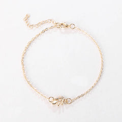 Fashion Simple Alloy Mori Style Flower Leaf Anklet