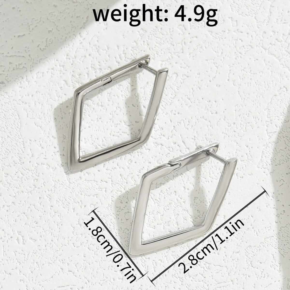 Simple Geometric Quadrilateral Design Earrings