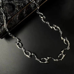 Irregular Shaped Metal Necklace On The Street