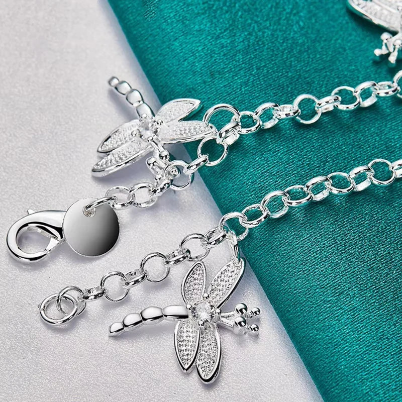 Hanging Five Dragonfly Coil Shrimp Buckle Bracelet For Women