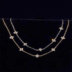 S925 Sterling Silver Plated 18K Gold Light Luxury Star Elegance High-grade Starry Clavicle Chain